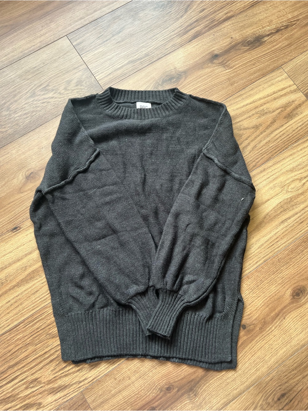 BDG Urban Outfitters Charcoal Gray Inside Out Exposed Seam Sweater XS
